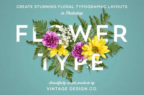 字体与花卉PS图层样式 FlowerType for