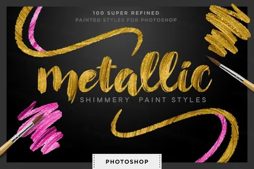 闪粉金粉PS图层样式 Shimmery Gold Style