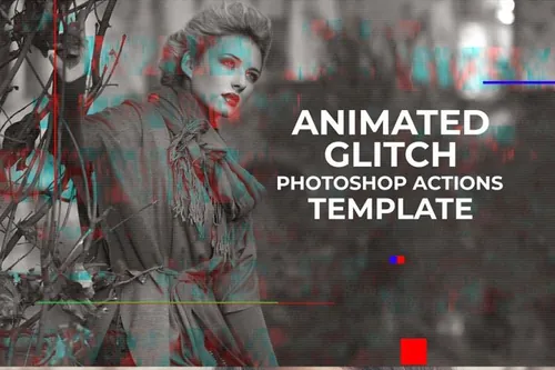 视差动画的PSD源文件下载 Gif Glitch Anima