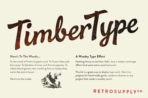 版画效果的图层样式 TimberType