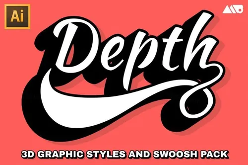 字体图层样式 Depth  3D Extrude and S