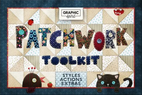 创意拼凑图层样式素材 PATCHWORK Effect