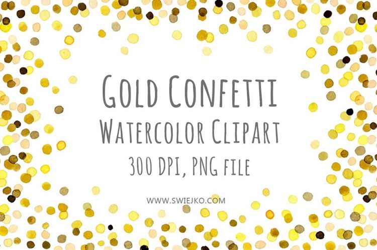 金色光点字体Watercolor Frame , Confetti