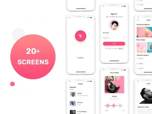 多媒体移动应用程序用户界面工具包Mobile App UI Kit