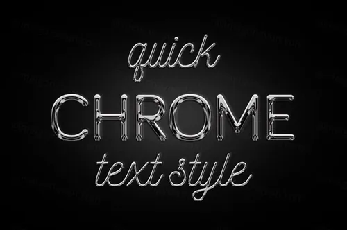 超强金色质感字体特效图层样式 Chrome text