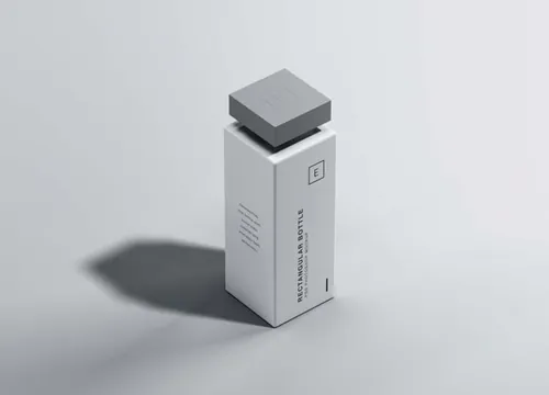 矩形哑光风格香水瓶/化妆品瓶外观设计图样机 Rectangular Matt Bottle Mockup