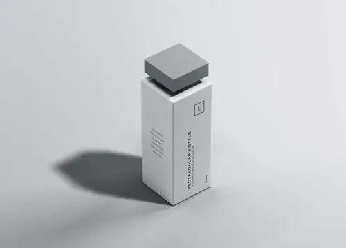 矩形哑光风格香水瓶/化妆品瓶外观设计图样机 Rectangular Matt Bottle
