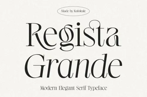 优雅复古浪漫婚礼女性品牌排版英文衬线字体 Regista Grande - Modern Serif Font