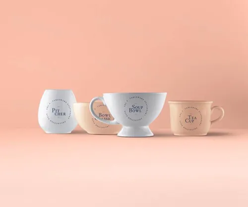 餐具模型PSD贴图模板Tableware Psd Mockup