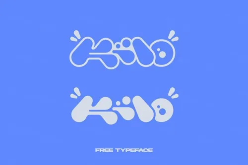 潮流Y2K千禧年复古可爱卡通英文装饰字体免费下载 KILO