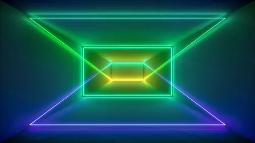 3D霓虹灯虚拟现实抽象迷幻的闪烁的背景超清素材