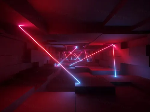 3D霓虹灯虚拟现实抽象迷幻的闪烁的背景超清素材