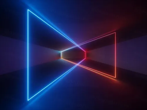 3D霓虹灯虚拟现实抽象迷幻的闪烁的背景超清素材