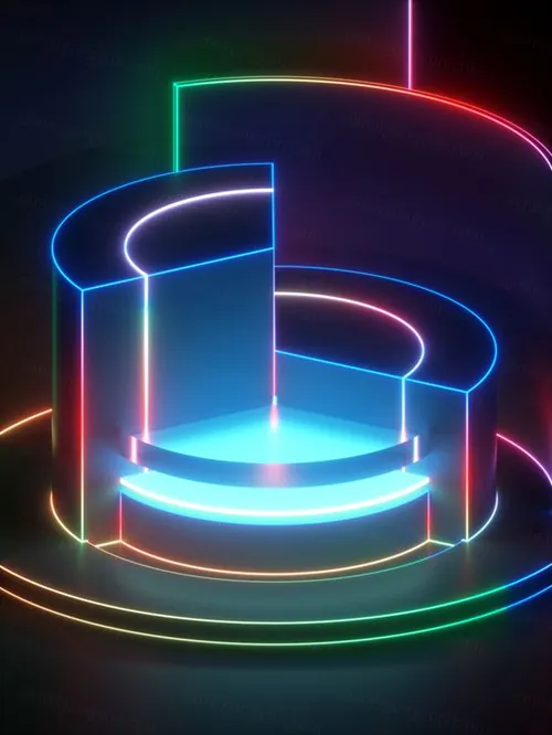 3D霓虹灯虚拟现实抽象迷幻的闪烁的背景超清素材