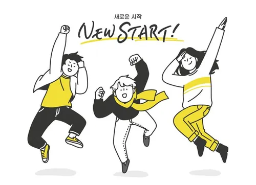 2021年新的开始新趋势流行色黄色灰色企业正能量宣传矢量插画素材 New Start