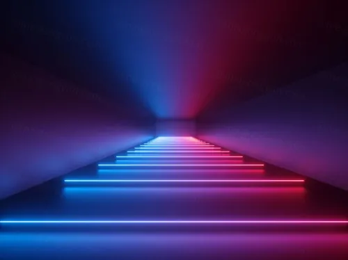 3D霓虹灯虚拟现实抽象迷幻的闪烁的背景超清素材