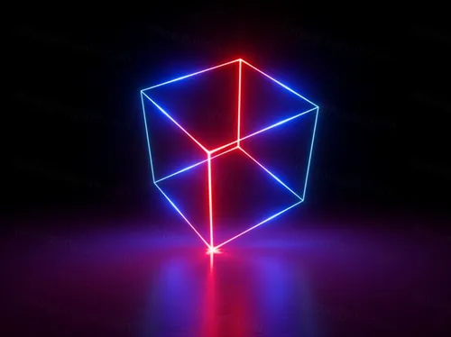 3D霓虹灯虚拟现实抽象迷幻的闪烁的背景超清素材