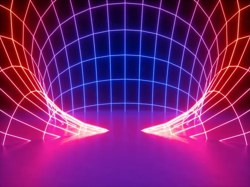 3D霓虹灯虚拟现实抽象迷幻的闪烁的背景超清素材