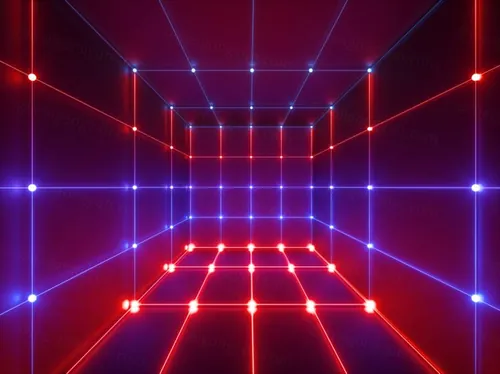 3D霓虹灯虚拟现实抽象迷幻的闪烁的背景超清素材