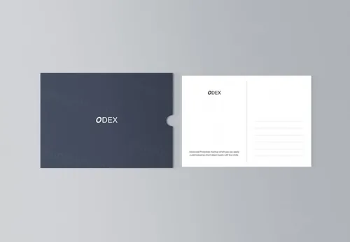 抽拉式明信片设计图样机模板 Flat Postcard Mockup