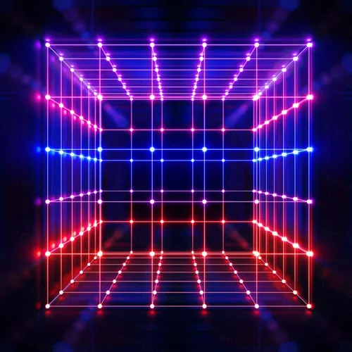 3D霓虹灯虚拟现实抽象迷幻的闪烁的背景超清素材