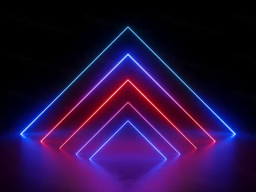 3D霓虹灯虚拟现实抽象迷幻的闪烁的背景超清素材