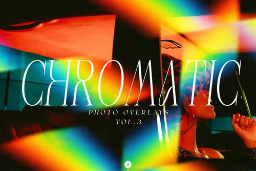 12张高分辨率彩虹棱晶迷幻效果PS叠加层素材 Chromat