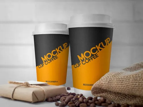 纸质咖啡杯模型PSD贴图模板Coffee Cup Mockup