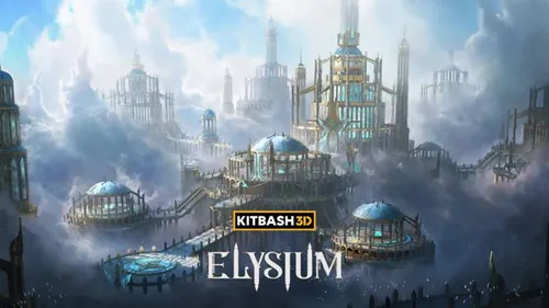 【天使之城】神域精灵圣殿仙境皇家城堡空中秘境建筑3D模型素材