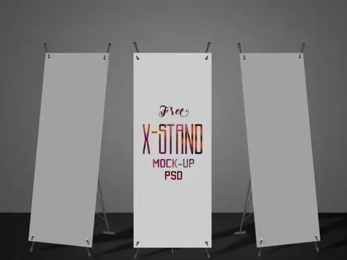 Free High Quality X-Stand Banner Mock-up PSD