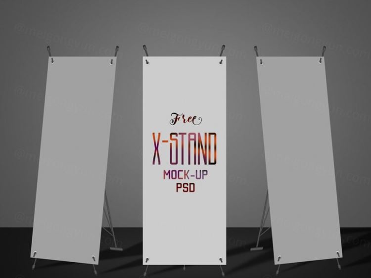 Free High Quality X-Stand Banner Mock-up PSD X展架贴图展示模版
