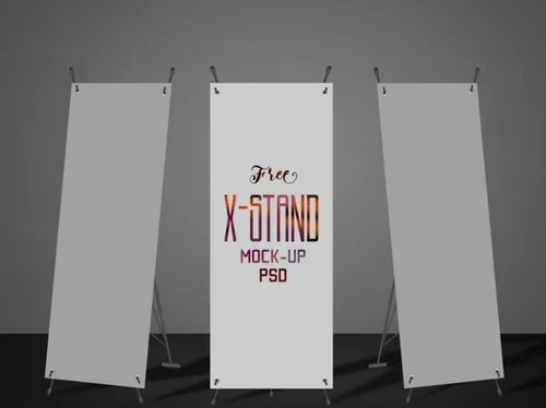 Free High Quality X-Stand Banner Mock-up PSD X展架贴图展示模版