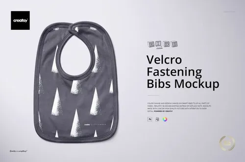 婴儿魔术贴围兜口水兜母婴品牌设计提案样机模板 Velcro