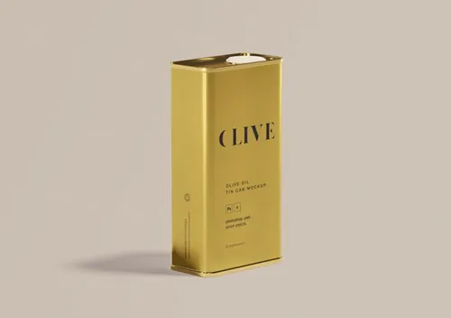 橄榄油罐头包装外观设计样机模板  Olive Oil Tin Can Mockup