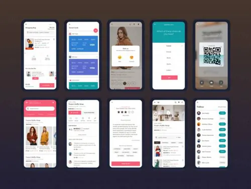 手机应用用户界面工具包fashion mobile app - UI