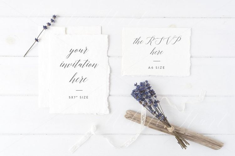 婚礼元素样机素材 Wedding suite invitation mock up