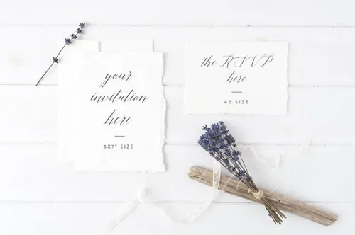 婚礼元素样机素材 Wedding suite invitation mock up