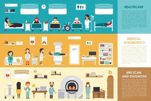 医院扁平化图标 Hospital Flat Interios
