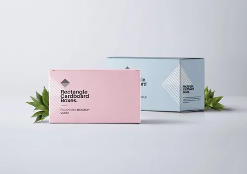 不同角度的矩形包装psd纸板箱模型样机 Rectangular Psd Box Mockup Vol2