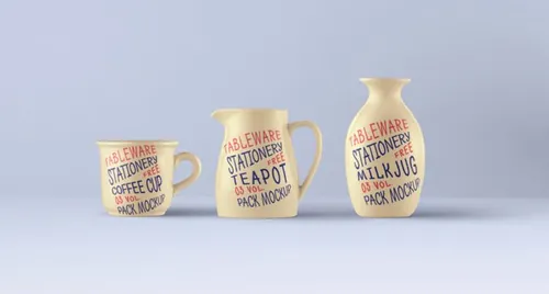 餐具模型PSD贴图模板Tableware Psd Mockup