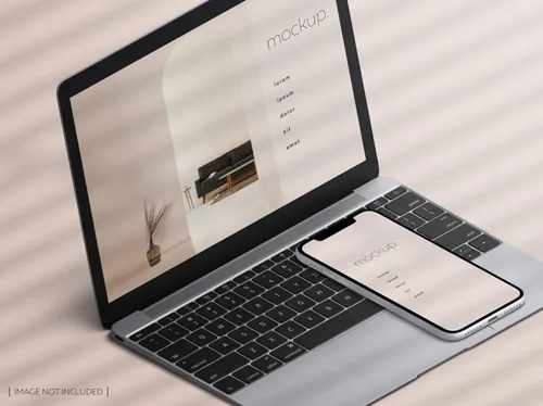 高品质欧美极简主义苹果手机笔记本网页UI设计展示样机PSD模板素材
