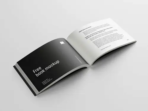 横向版式书籍设计提案样机PSD模板 Landscape book mockup 样机模版