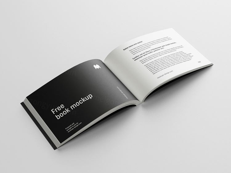 横向版式书籍设计提案样机PSD模板 Landscape book mockup