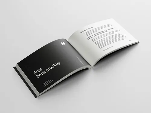 横向版式书籍设计提案样机PSD模板 Landscape book mockup