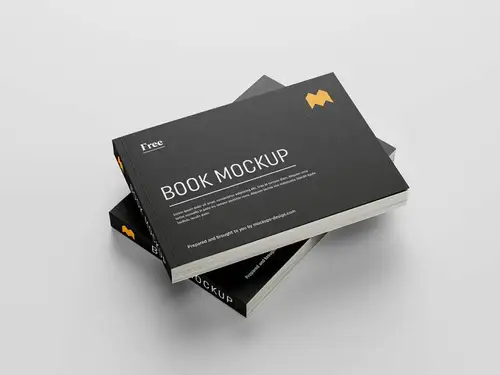 横向版式书籍设计提案样机PSD模板 Landscape book mockup 样机模版