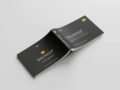 横向版式书籍设计提案样机PSD模板 Landscape book mockup