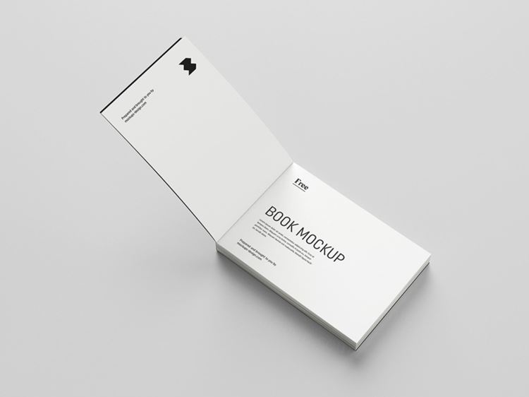 横向版式书籍设计提案样机PSD模板 Landscape book mockup