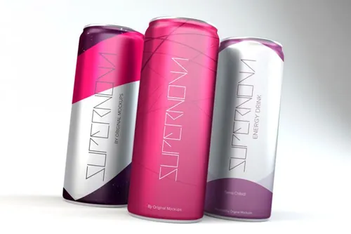 易拉罐设计样机素材 3D Slim Can PSD Mockup 05