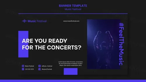 另类音乐节摇滚演唱会宣传广告海报PSD模板 Music festival post template