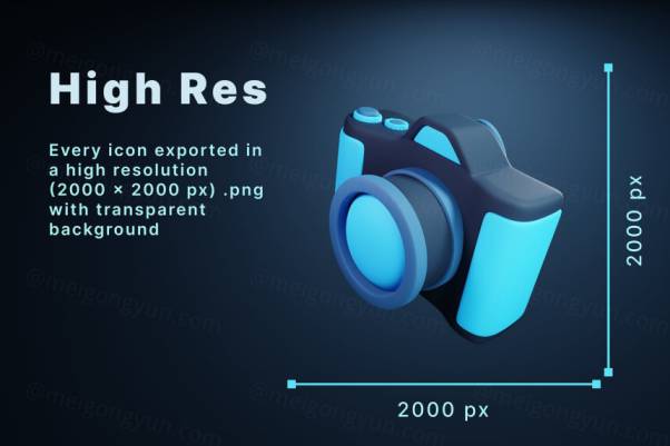 高品质深蓝系三维渲染UI图标素材 Deep Sea 3D Icons